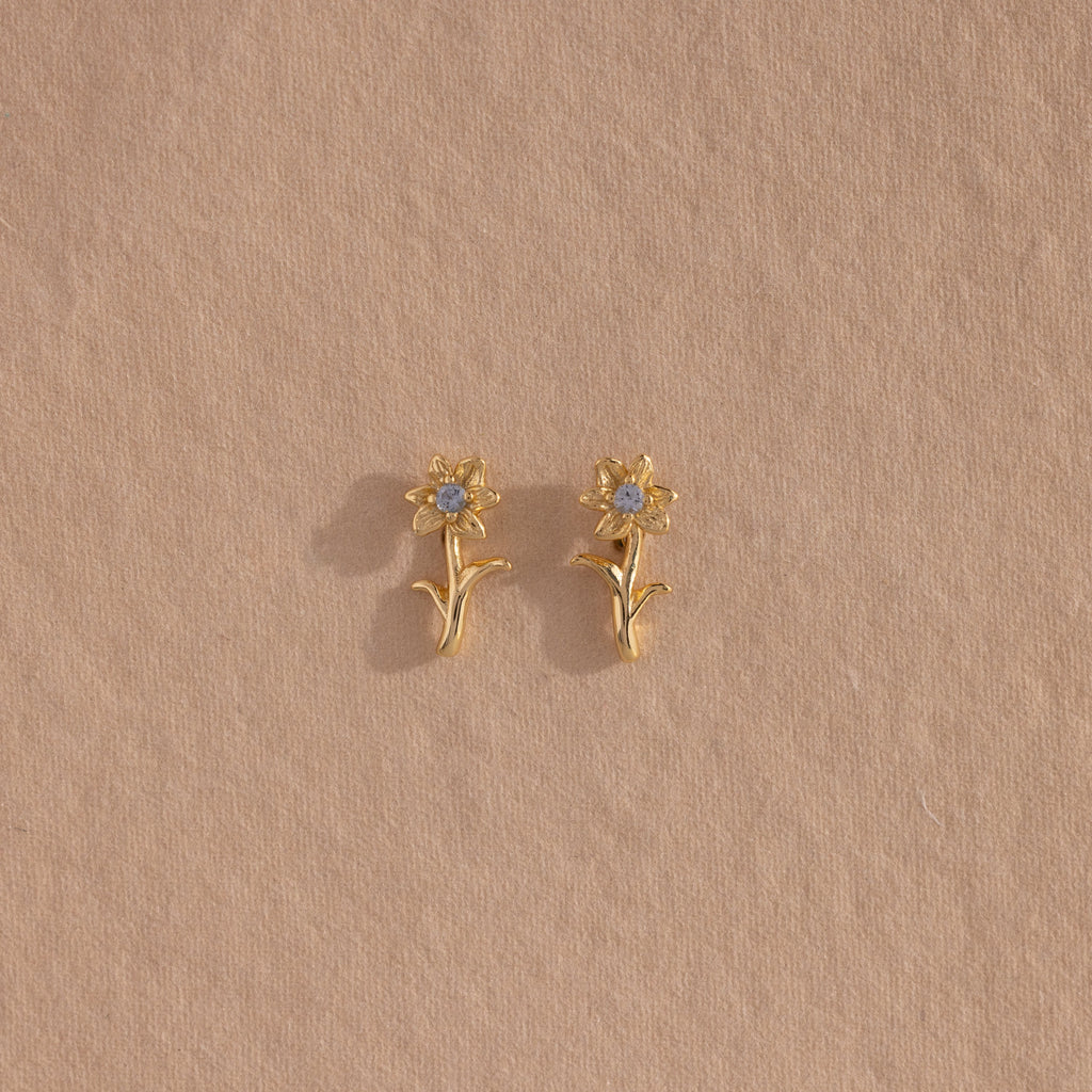 Birth Flower Stud Earrings