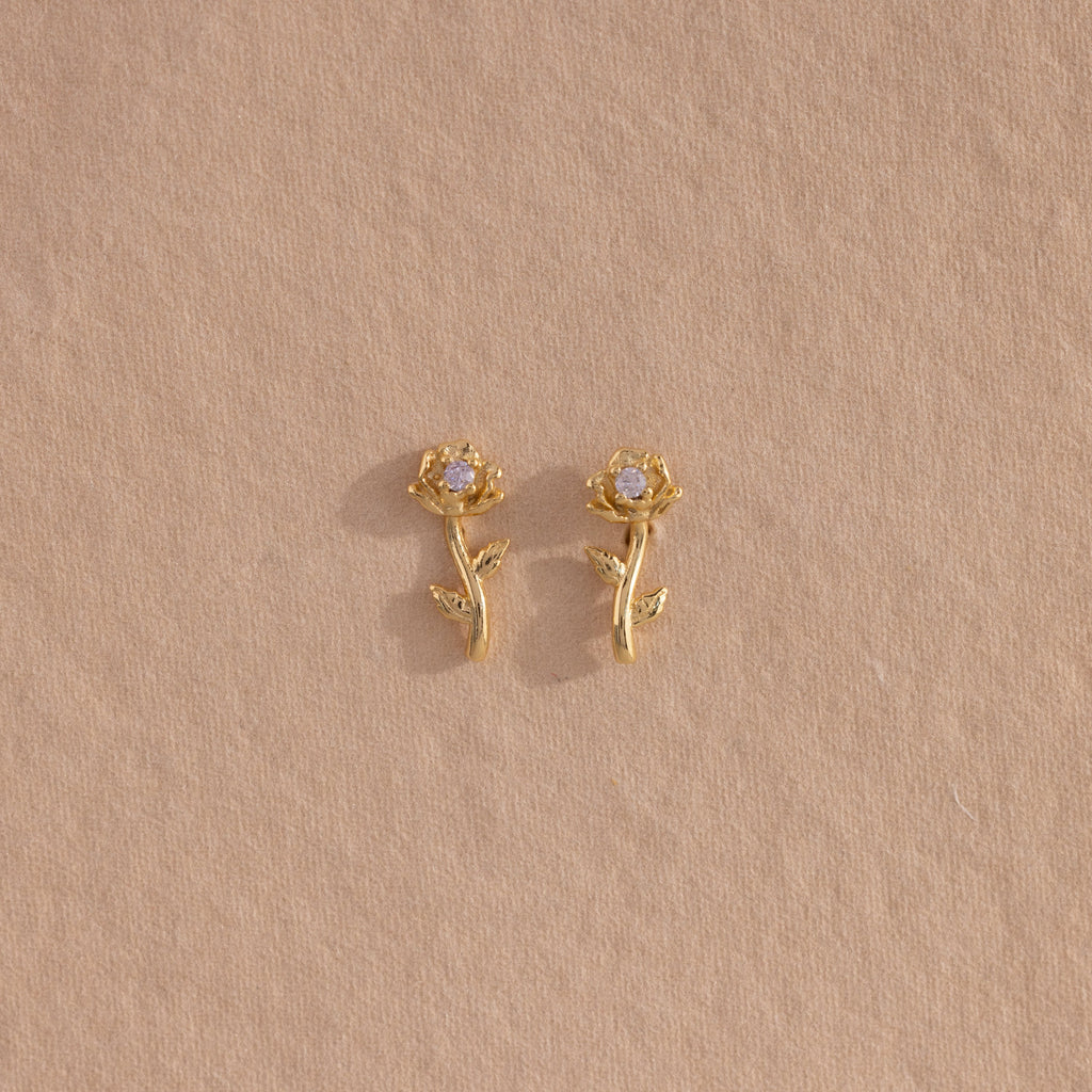 Birth Flower Stud Earrings