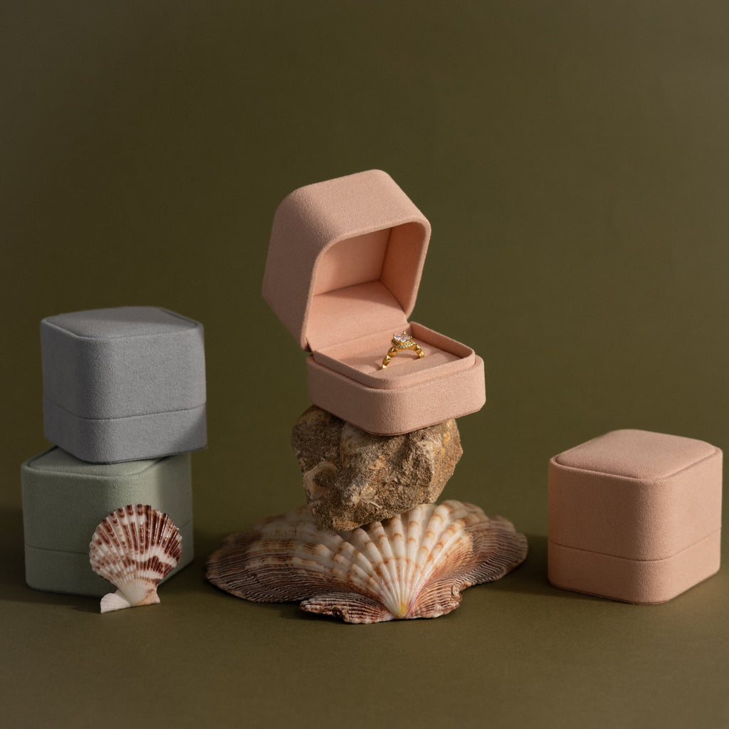 Pink Suede Ring Box