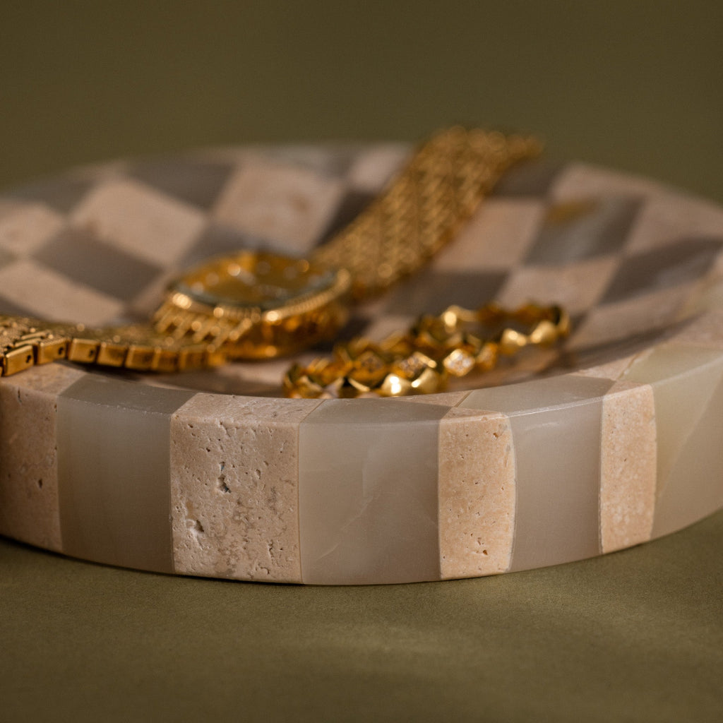 Checkered Jewelry Dish